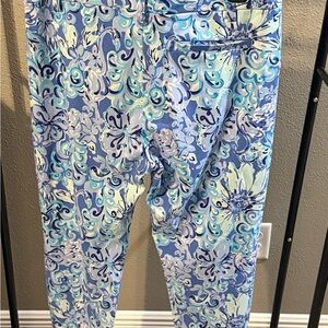 Lilly Pulitzer Blue Aqua Floral Print Leggings